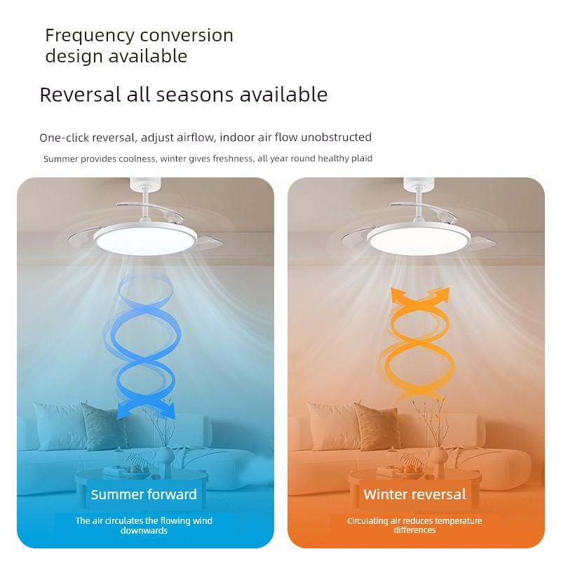 次介绍照明变频吊扇灯客厅家庭餐厅卧室灯无闪烁无声隐形集成吊灯 - 图2