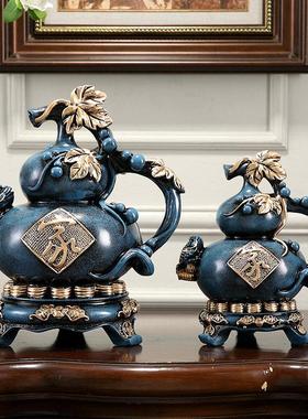 新中式复古聚财旺财招财大号镇宅葫芦客厅隔断酒柜家居摆件装饰品