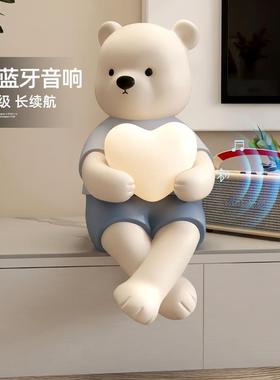创意熊摆件客厅电视柜桌面家居装饰品玄关沙发旁灯具乔迁新居礼品