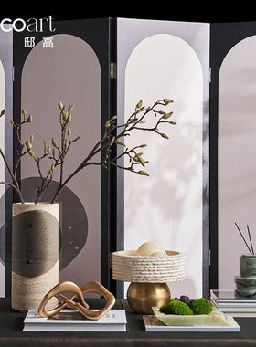 摩洛哥风格摆件装饰品天然香薰蜡烛玻璃带罩绑带杯生日礼物高级感