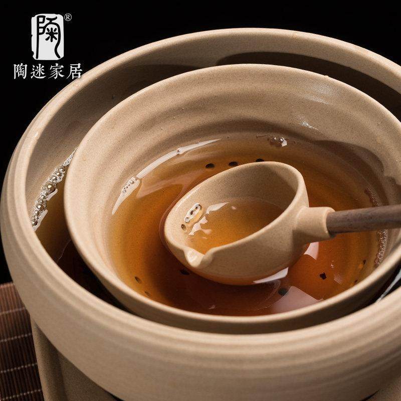 古法煮茶器围炉煮茶黑晶炉罐罐茶覆古粗陶合壁炉大容量碗勺分茶器,淘宝优惠券,粉丝福利购,淘宝优惠卷