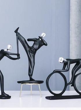 创意运动功夫足球选手人物树脂摆饰客厅酒柜桌面家居装饰工艺礼品