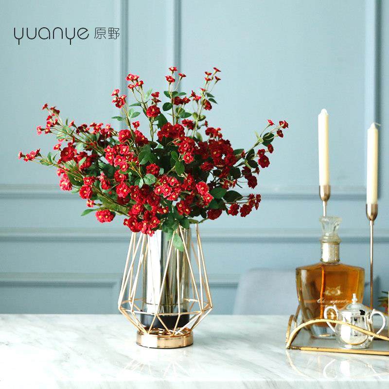彷真花蔷薇轻奢高档客厅房间餐桌摆花家居花束装饰假花花艺摆设件,淘宝优惠券,粉丝福利购,淘宝优惠卷