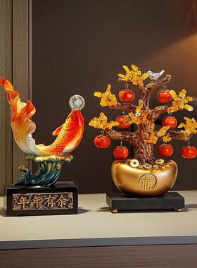 德国年年有余办公室锦鲤鱼桌面招财摆件酒柜如鱼得水开业装饰礼品
