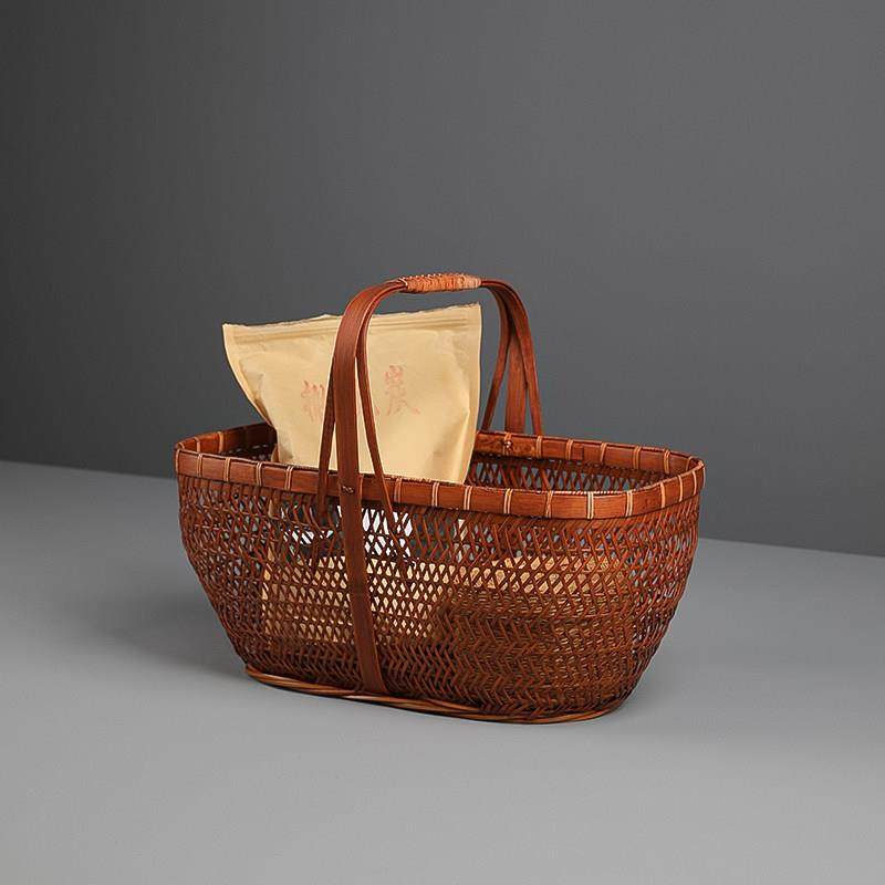 大漆竹编买菜篮茶具收纳篮古风提篮果篮手工旅行便携鸡蛋筐购物篮,淘宝优惠券,粉丝福利购,淘宝优惠卷