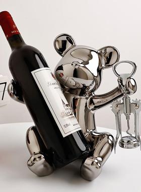 创意暴力熊红酒架装饰品摆件家居客厅酒柜餐边柜轻奢高档酒托摆设