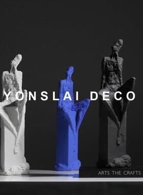 现代简约售楼处艺术抽象陶瓷人物雕塑摆件家居轻奢样板间软装饰品