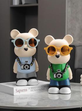 暴力熊酒柜装饰品摆件艺术玄关客厅书架电视柜红酒架轻奢高档家居