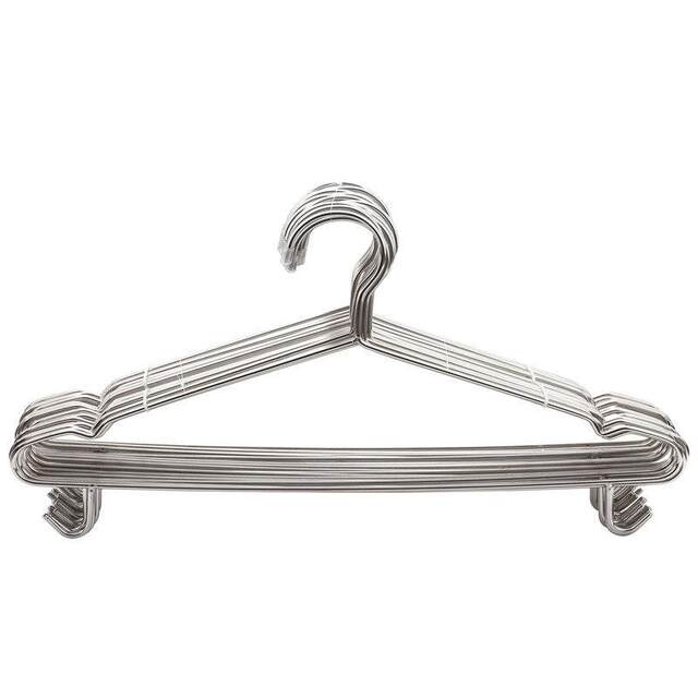 Bold 4MM stainless steel clothes hanger household seamless clothes support clothes hanger anti-slip clothes drying rack hook clothes rack