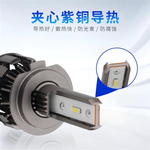 12V汽车LED大灯黄金光H1H7H119005货车led大灯黄光H3H8泡24V - 图1