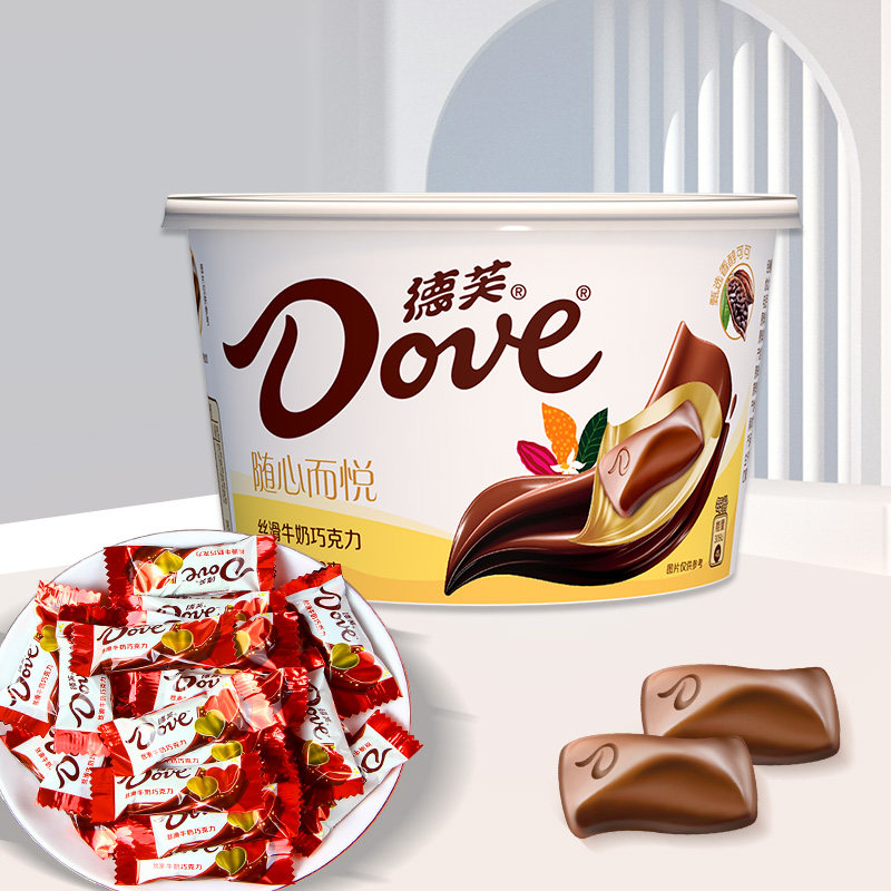 脆香米牛奶巧克力108g+德芙丝滑112g碗装组合装分享零食礼盒装