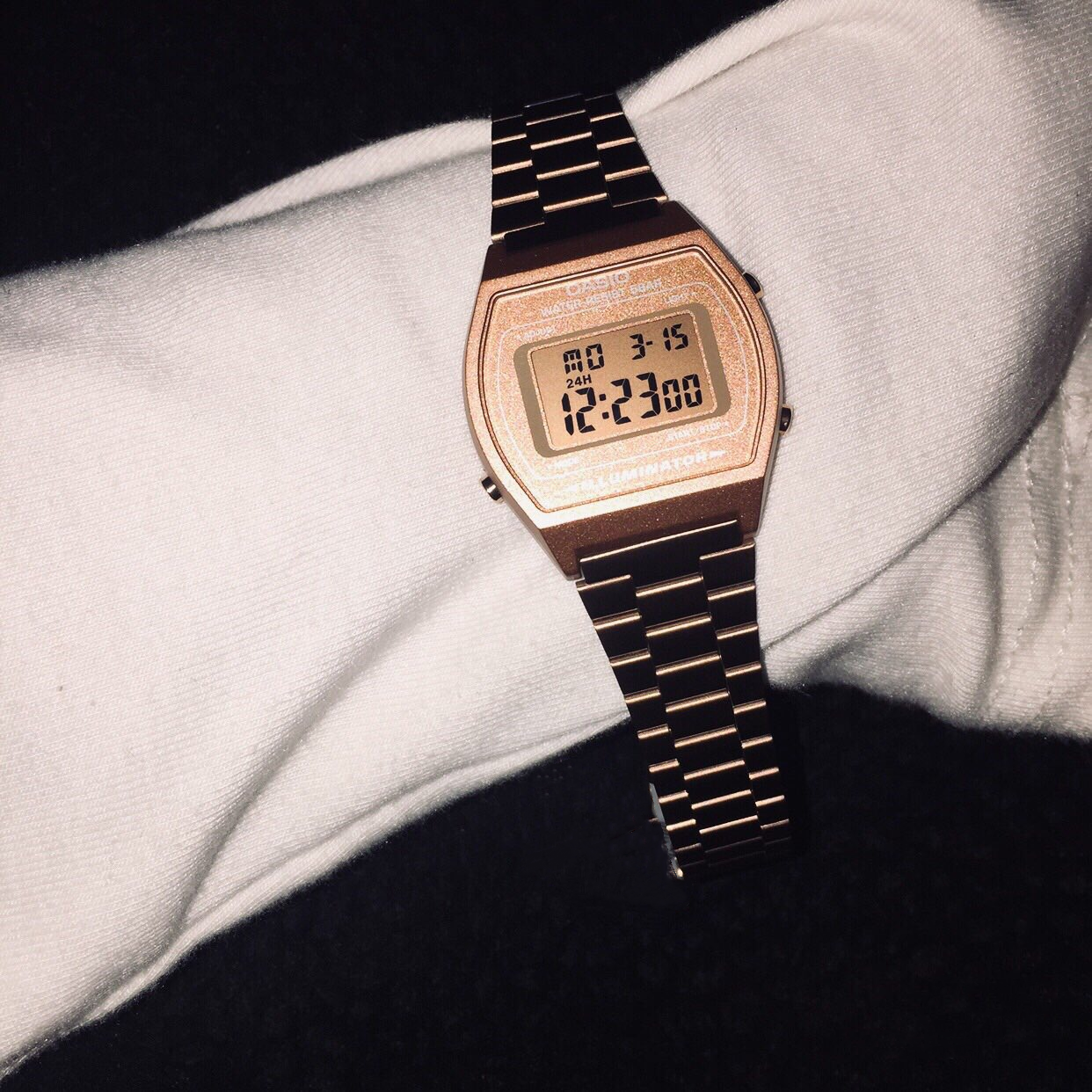 Casio Casio watch retro small square watch unisex, comfortable and versatile B640WC-5A rose gold women's model