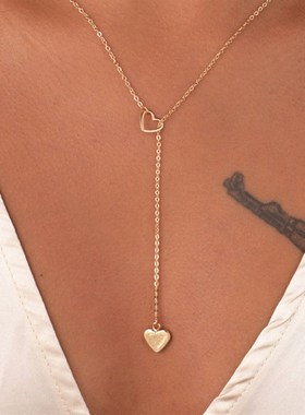 新品Accessories Simple Copper Peach Heart LoOve Pendant Adju