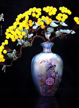 新品家居饰品客厅电视柜店铺公y司开业水晶玉髓水晶树摇钱招财树