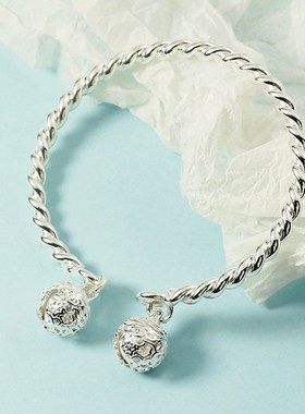 极速时尚麻花扭曲双宫铃手镯覆古一步一响L手錬女古风铃铛闺蜜礼