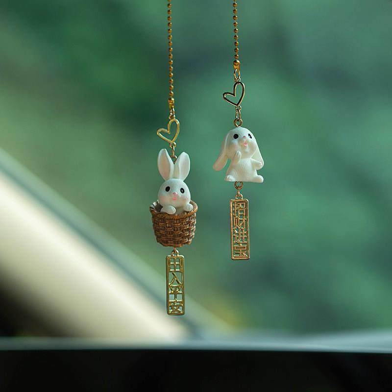 朴房新款车挂件可爱兔子汽车后视镜挂饰平安小鹿吊坠车内装饰品女,淘宝优惠券,粉丝福利购,淘宝优惠卷