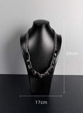 轻奢黑色系样板房间衣帽间装饰品梳妆台首饰托盘包工艺品软装组合