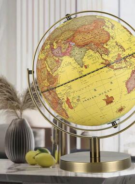 居家办公覆古彷古地球仪礼古铜色物立体装饰大号儿童书房高清摆件