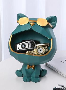 玄关放钥匙置物挂架狗狗收纳摆件客厅轻奢入户门口鞋柜家居饰装品