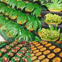 Water Fruit Shop Basket Grape Display Rattan choreograpes Bamboo Pendulum Fruit Vegetable Basket Supermarket Tray Woven Basket for commercial use