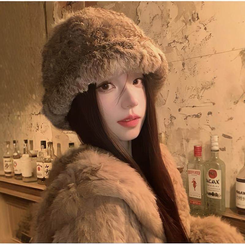 秋冬兔毛云朵针织帽假发女弹力大头围保暖雪山东北显脸小毛线帽,淘宝优惠券,粉丝福利购,淘宝优惠卷