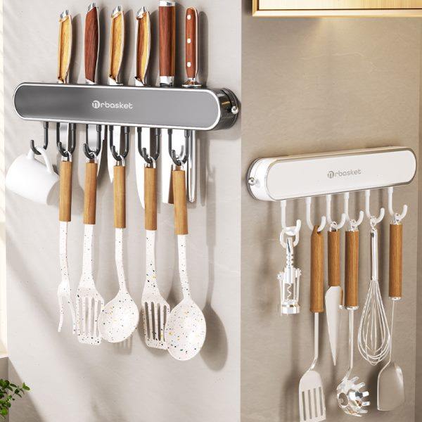 Suction cup knife holder storage rack kitchen wall hanging storage household kitchen knife 2024 new style layer rack multi-function hanging