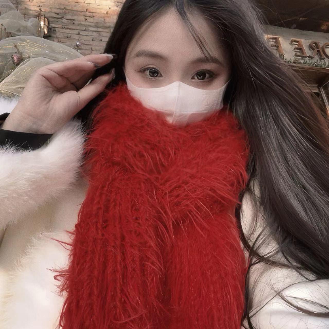 手工diy自制温暖长绒貂毛混线围巾编织diy手工棒针神器送闺蜜女友 - 图2