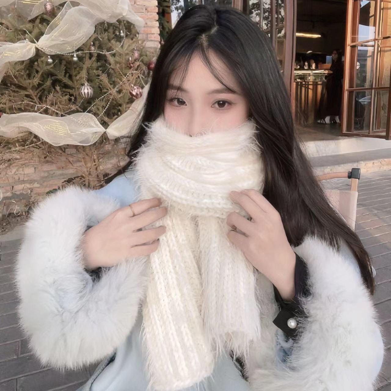 手工diy自制温暖长绒貂毛混线围巾编织diy手工棒针神器送闺蜜女友 - 图1