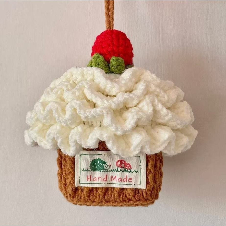 草莓奶油蛋糕耳机包毛线钩织DIY手工diy编织草莓创意蛋糕钩针材料,淘宝优惠券,粉丝福利购,淘宝优惠卷