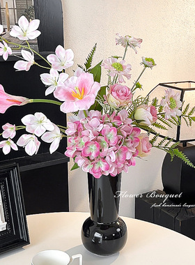 莫奈花园绣球仿真花束家居摆件