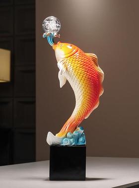 年年有余 余办公室锦鲤鱼桌面开 业招财摆件客厅玄关装饰乔迁新居