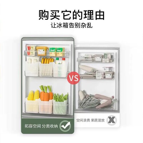 冰箱侧门收纳盒分装整理神器内侧保鲜食品侧面储物门上盒子厨房 - 图2