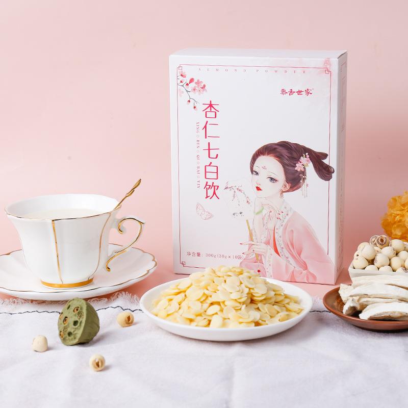 杏仁粉七白饮百合莲子银耳粉早餐羹代餐粉速食即食冲泡饮品 - 图1