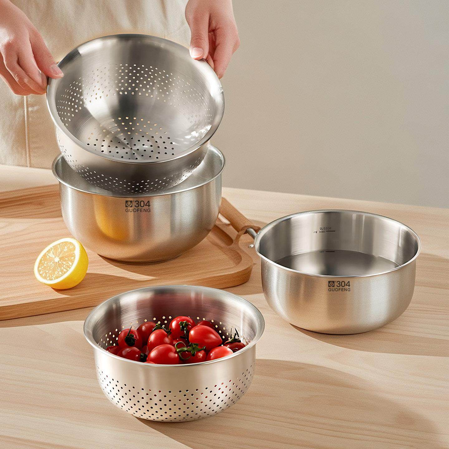 304食用级不锈钢洗菜盆厨房洗米滤水篮加厚漏盆子过滤网筛沥水篮,淘宝优惠券,粉丝福利购,淘宝优惠卷