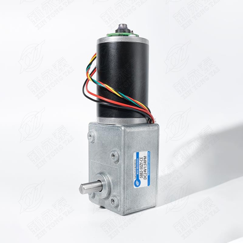 5882-50ZY涡轮蜗杆直流减速电机大扭矩低速调速12V24V带编码器款 - 图3
