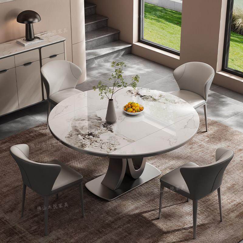 岩板餐桌伸缩折叠方圆两用电磁炉多功能饭桌新款家用现代轻奢圆桌,淘宝优惠券,粉丝福利购,淘宝优惠卷