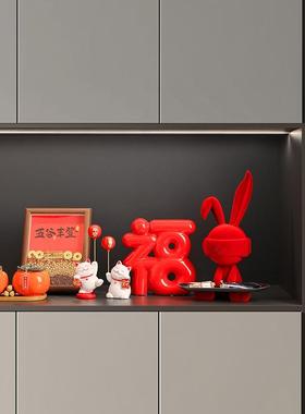 贝汉美创意兔子摆件客厅轻奢高档入户玄关钥匙收纳饰品搬新家礼物