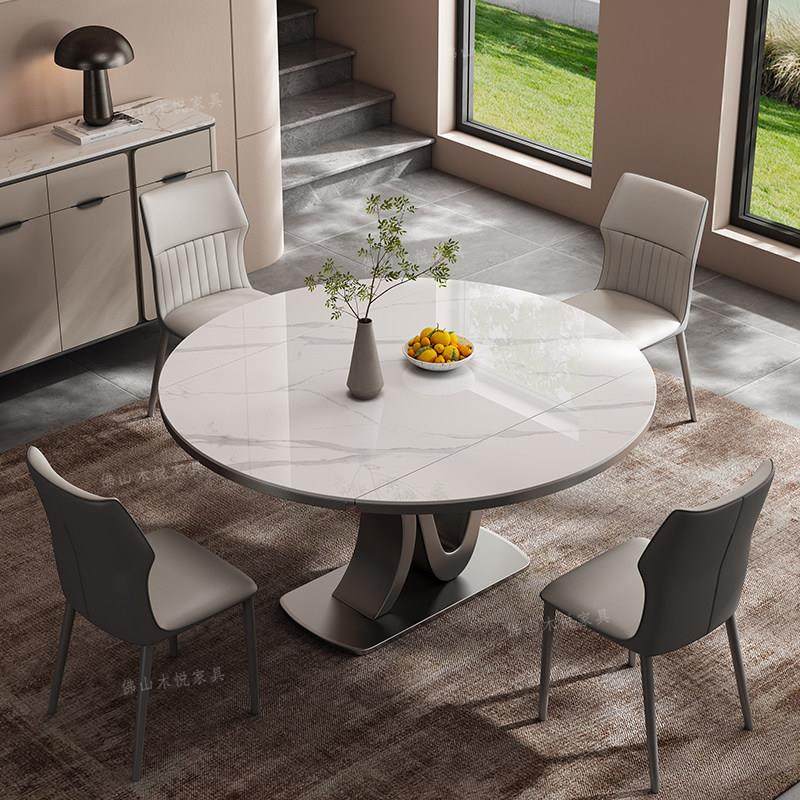 岩板餐桌伸缩折叠方圆两用电磁炉多功能饭桌新款家用现代轻奢圆桌,淘宝优惠券,粉丝福利购,淘宝优惠卷