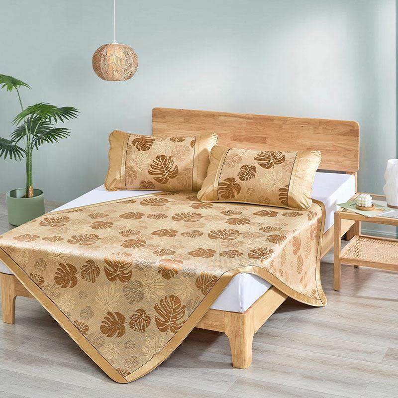 梦洁家纺冰丝凉席夏季三件套软席凉感席子可水洗学生宿舍单人笠席,淘宝优惠券,粉丝福利购,淘宝优惠卷