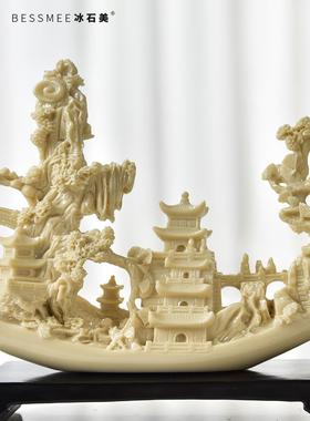 一帆风顺新中式摆件办公室高端轻奢博古架玄关酒柜工艺品装饰礼品