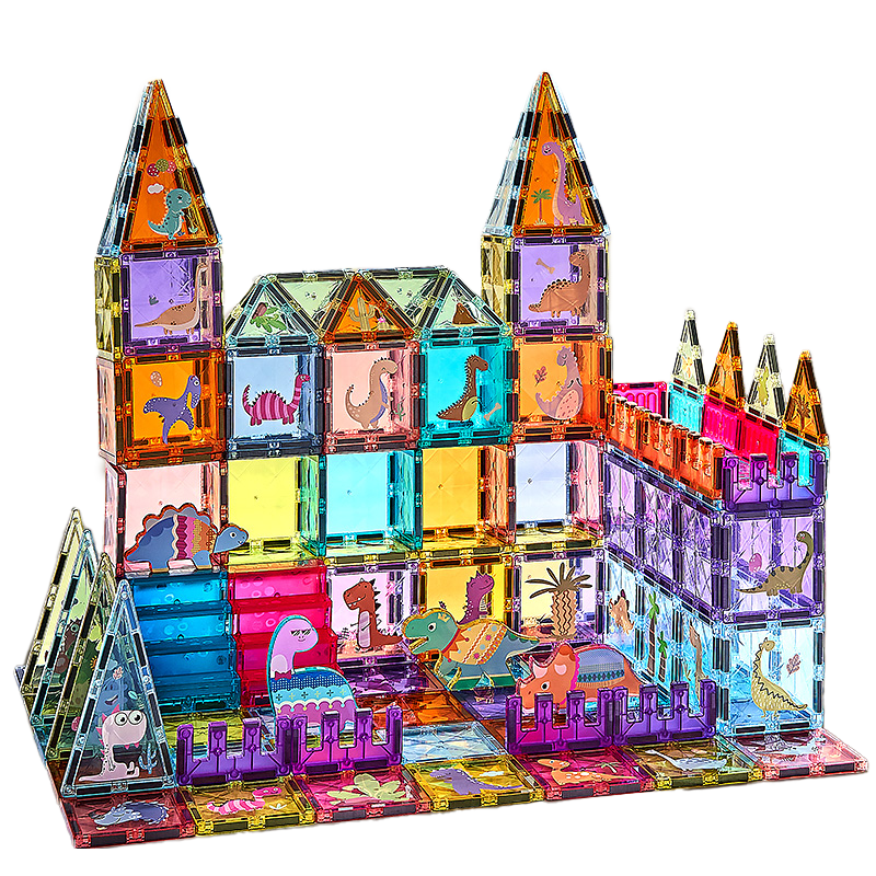 磁力片儿童益智玩具男女孩拼图节日礼物超吸铁石强磁强力彩窗积木,淘宝优惠券,粉丝福利购,淘宝优惠卷