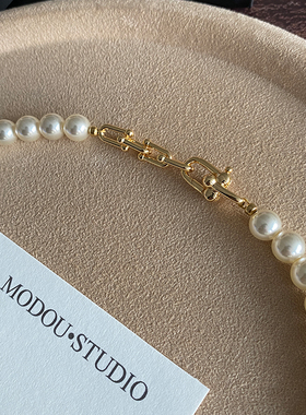 墨豆家 正品施家珍珠项链女颈链锁骨链轻奢小众高级感2025年新款