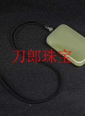 新疆老矿老坑晴水和田玉无事牌吊坠男女款浅湖水绿玉坠玉佩平安牌