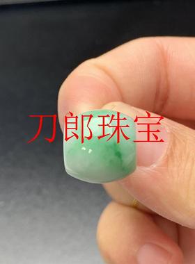 缅甸老坑翡翠色路路通吊坠飘花阳绿色冰种白底青男女款转运珠项链