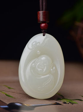 和田玉白玉菩萨玉佛男女款乘龙观音弥勒佛玉石吊坠珠链平安符玉佩