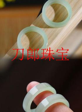 新疆和田玉方形晴水戒指戒圈男女款珠宝玉石手饰指环百搭素圈戒指