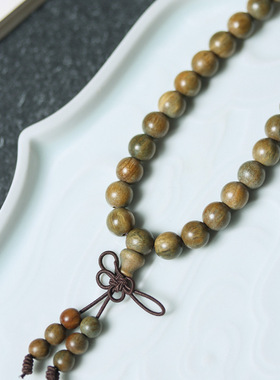 绿檀香木108颗佛珠手串念珠