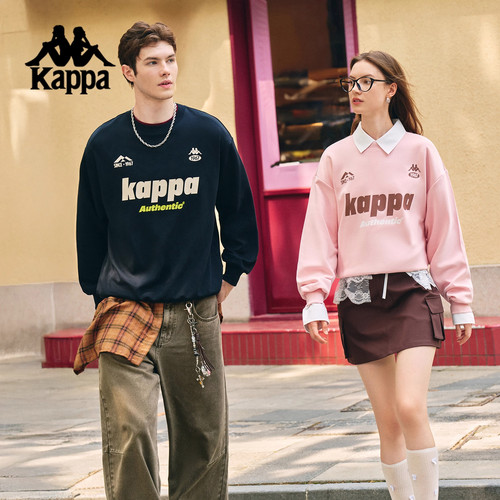 Kappa卡帕男装女装2025秋季新款美式圆领套头针织卫衣K0FY2WT31D - 图1