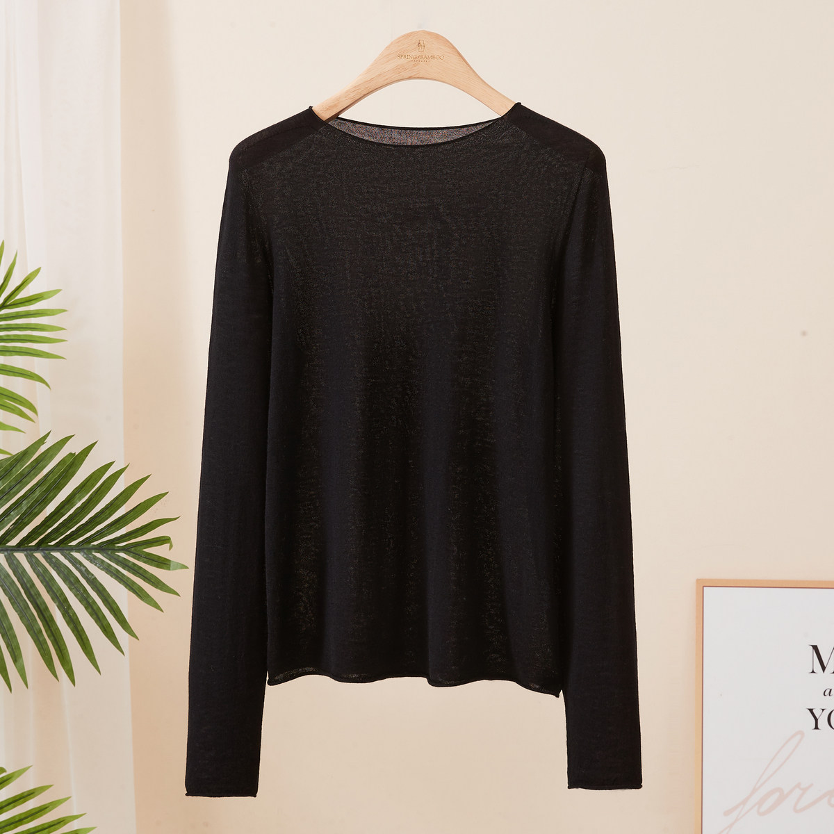 春竹岛精18针48支精纺无缝羊毛混纺春季新款卷边圆领女长袖针织衫,淘宝优惠券,粉丝福利购,淘宝优惠卷