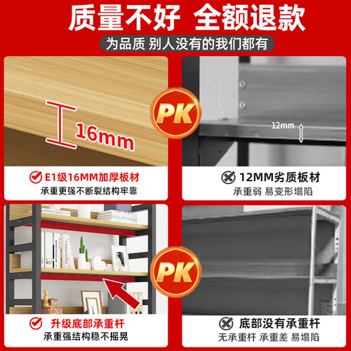 书架落地置物架简易展示架图书馆儿童书架家用书柜铁艺货架小架子 - 图2